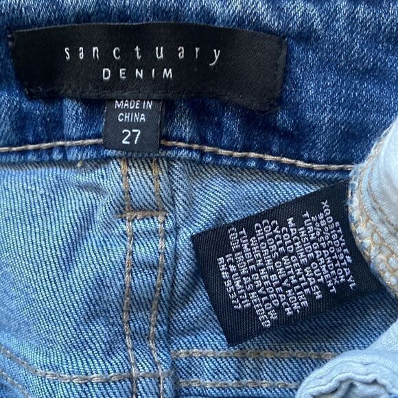 Sanctuary Denim Women’s Mid-Waisted Distressed Skinny Jeans Med Wash Size 27 - Picture 5 of 12